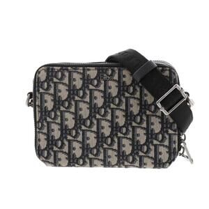 Christian Dior Oblique Shoulder Bag Messenger Navy Blue